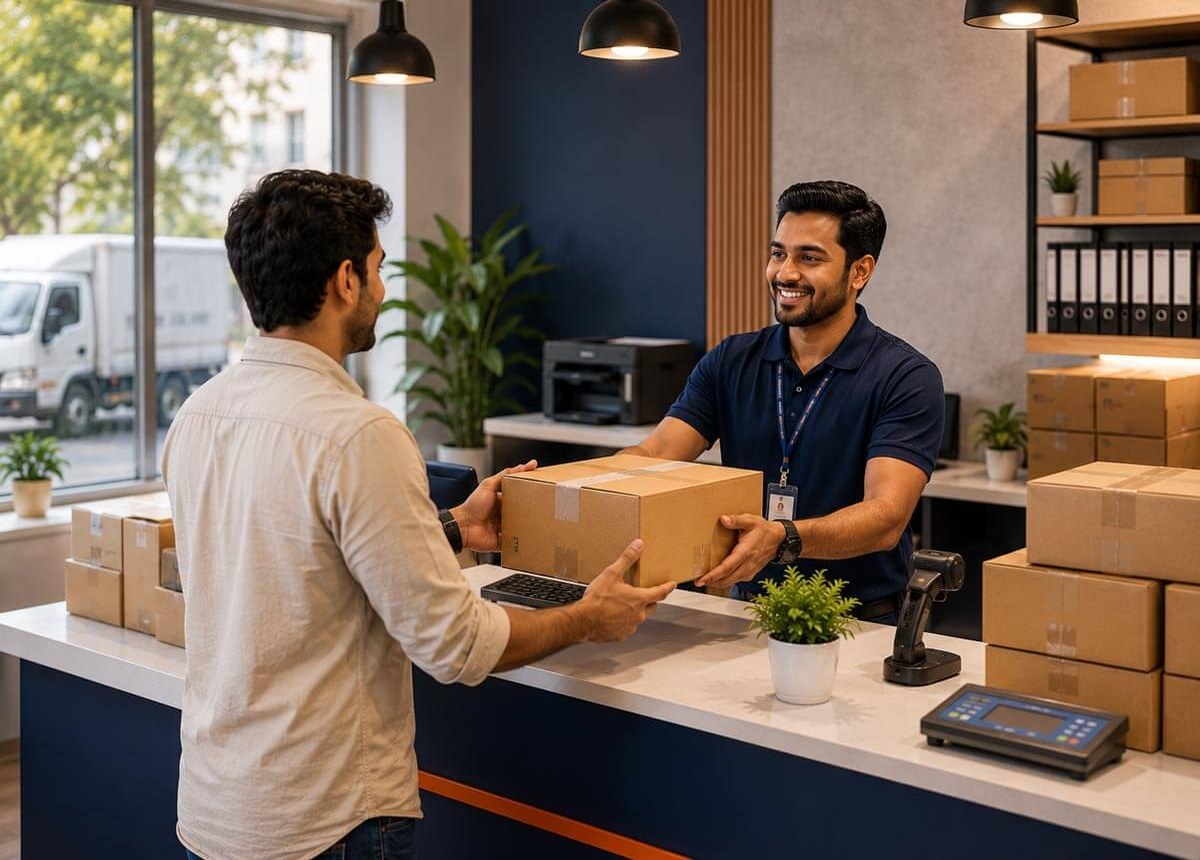 Operate a customer-facing courier booking point